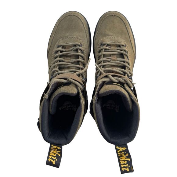 Dr. Martens Combs Tech Suede Boots Womens 7 Mens 6 Olive Green Combat Lace Up - Picture 9 of 10